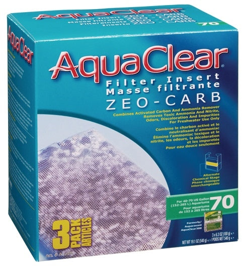 AquaClear 70 Zeo-Carb Filter Insert - 3 pack