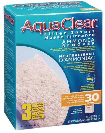 AquaClear 30 Ammonia Remover Filter Insert - 3 pack