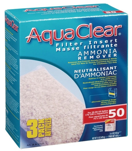 AquaClear 50 Ammonia Remover Filter Insert - 3 pack