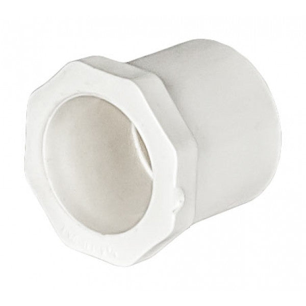 PVC Reducer Bushing - Schedule 40 - White - Spigot x Socket - 1 Inch to 3/4 Inch