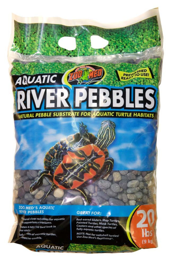 Zoo Med Aquatic River Pebbles - 20 lb