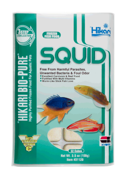 Hikari Bio-Pure Frozen Squid Cubes Cube Pack - 3.5oz