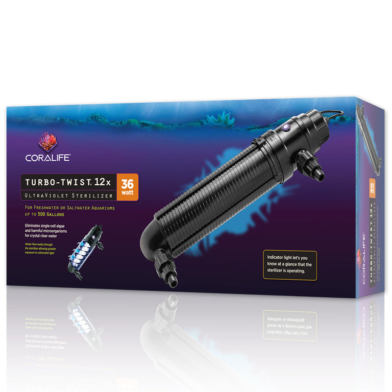 Coralife Turbo-Twist UV Sterilizer - 12x - 36 W - 500 Gal