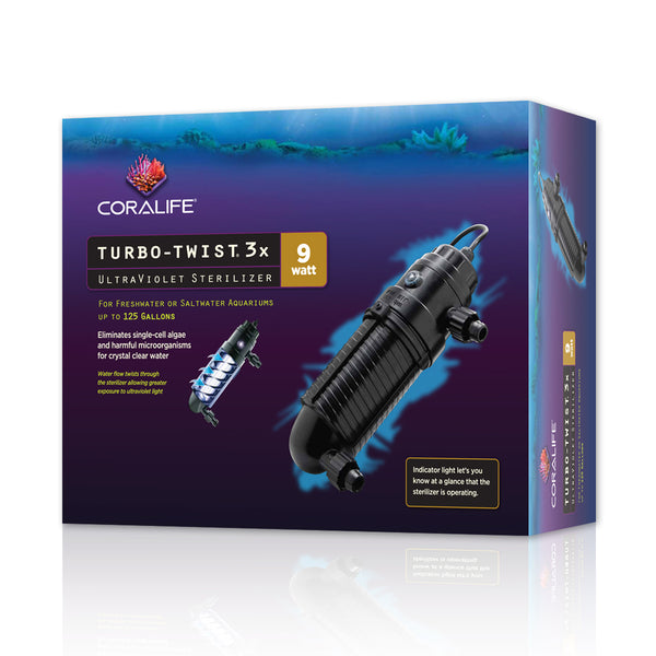 Coralife Turbo-Twist UV Sterilizer - 3x - 9 W - 125 Gal
