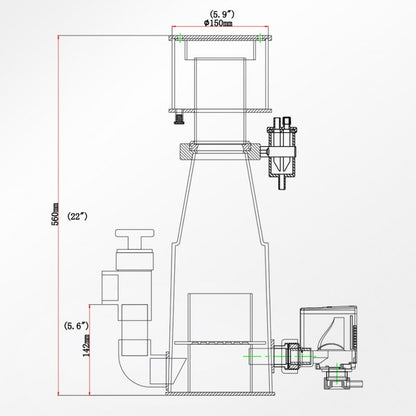 Reef Octopus Classic INT-150 6”  Internal Protein Skimmer