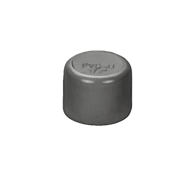 PVC End Cap Schedule 80 Slip - 1/2 Inch Grey
