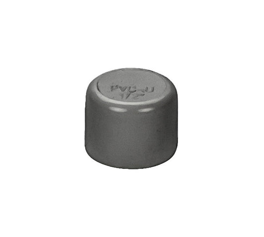 PVC End Cap Schedule 80 Slip - 1/2 Inch Grey