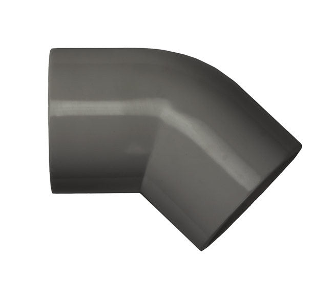 PVC 45 Degree Elbow Schedule 80 - 1/2 Inch Grey