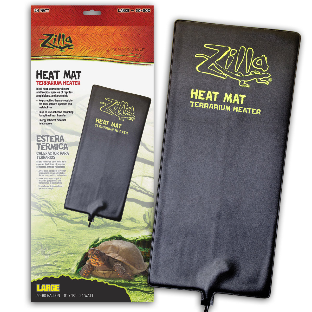 Zilla Heat Mat Terrarium Heater - 50- 60 Gal 24 W