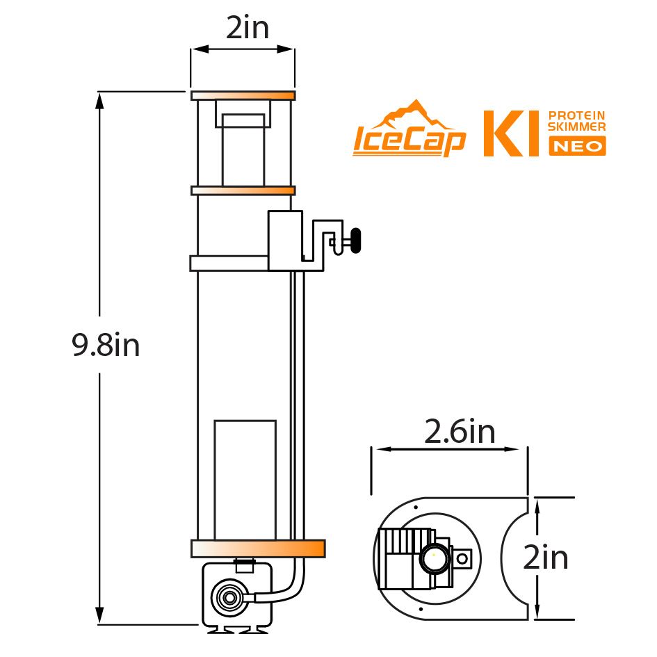 IceCap K1 NEO Protein Skimmer - 5 to 15 gal
