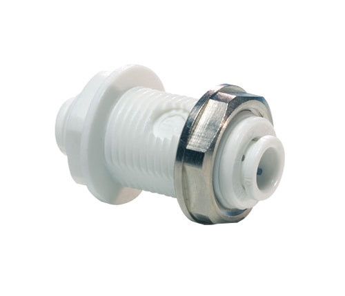 John Guest Reverse Osmosis RO Fitting - PP1208W Bulkhead Connector 1/4 Inch White