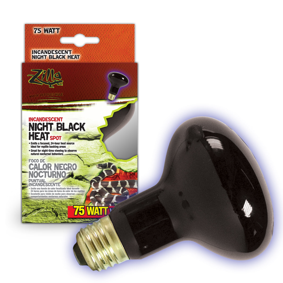 Zilla Night Black Incandescent Heat Spot Bulb - 75 W
