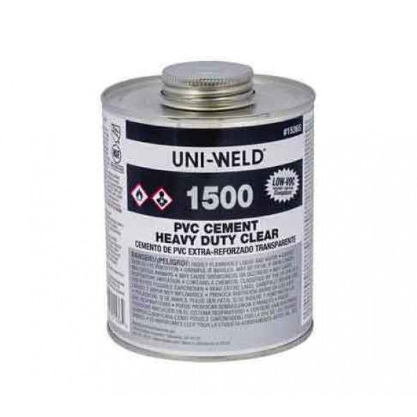 Uni-Weld PVC Cement - Clear - Heavy-Duty Glue - 8 oz