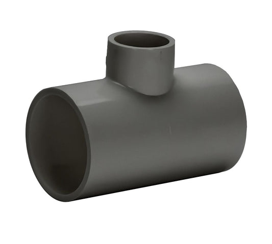 PVC Reducing Tee Schedule 80 - 1 1/4 Inch x 1 Inch Grey