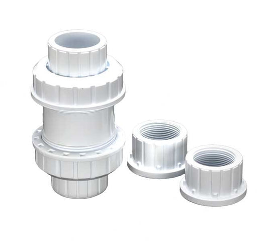 PVC True Union Ball Check Valve with Slip and Threaded Fittings White - 1/2 Inch