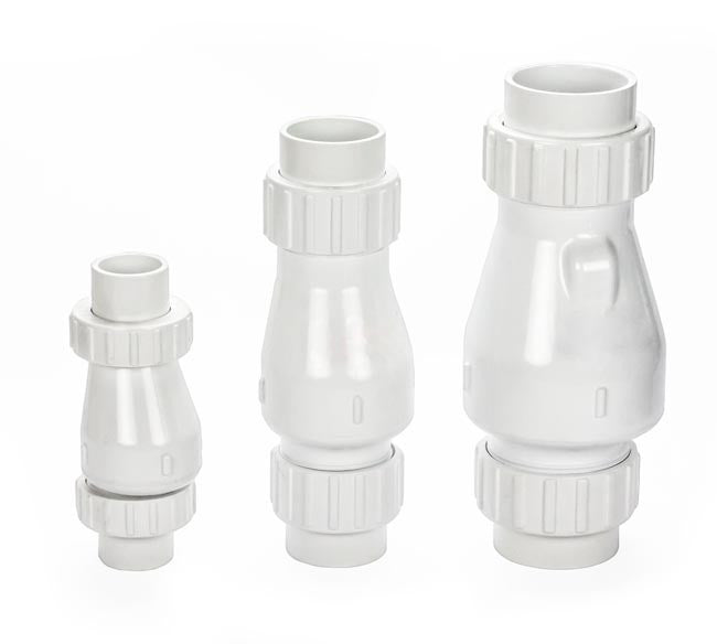 PVC True Union Flapper Check Valve Slip x Slip - 1 Inch White