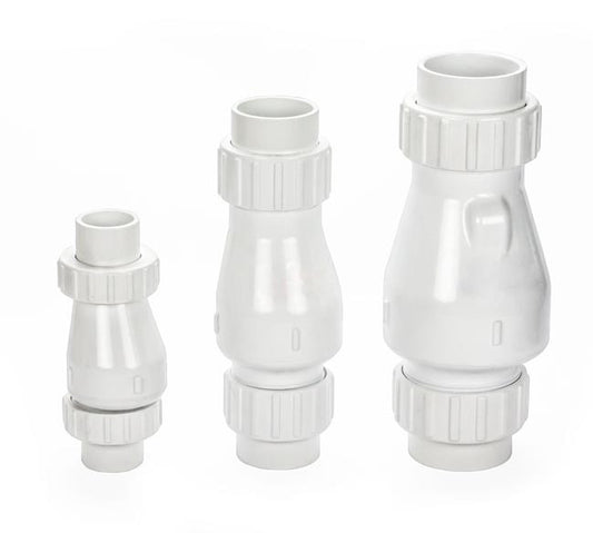 PVC True Union Flapper Check Valve Slip x Slip - 1 Inch White