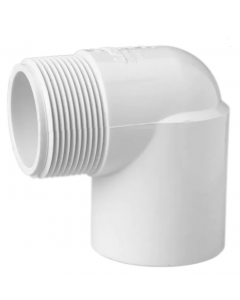 PVC 90 Degree Street Elbow Socket x MPT- 1-1-2" White