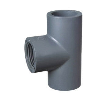 PVC Female Thread Tee SxT - 1/2 Inch Grey