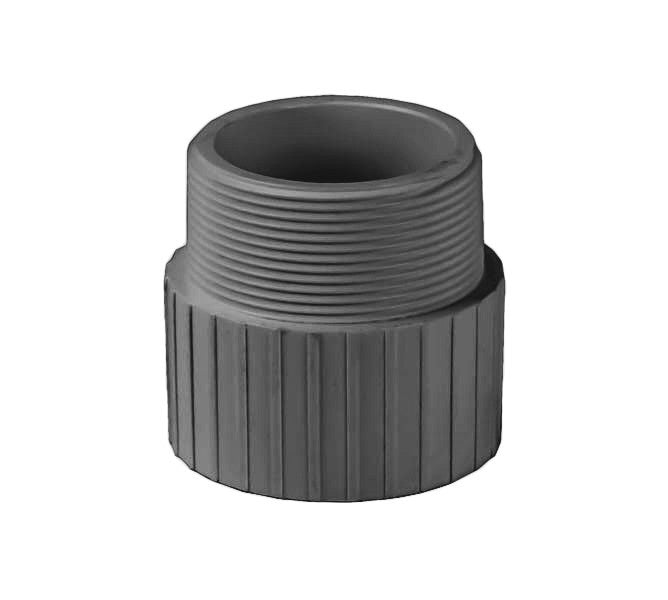 PVC Male Adapter Schedule 80 SxT - 1 1/2 Inch Grey