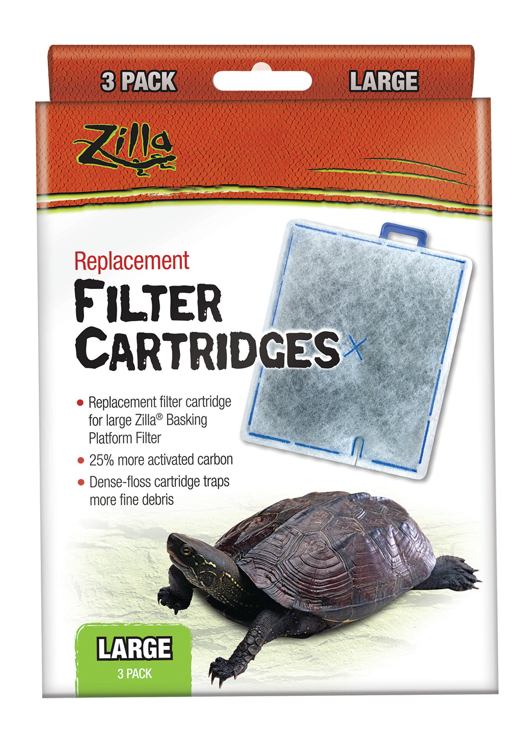 Zilla Basking Platform Replacement Filter Cartridges Large - 3 Pack