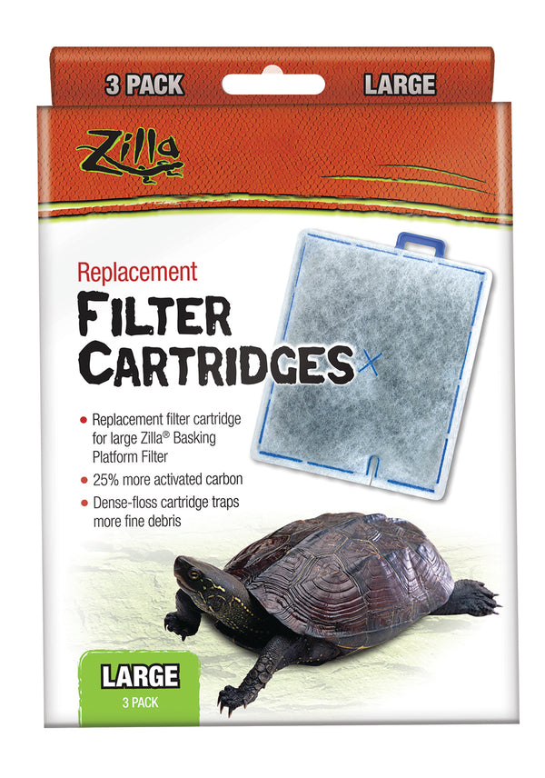Zilla Basking Platform Replacement Filter Cartridges Large - 3 Pack