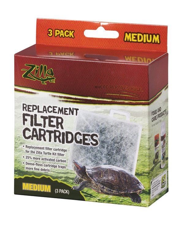 Zilla Basking Platform Replacement Filter Cartridges Medium - 3 Pack