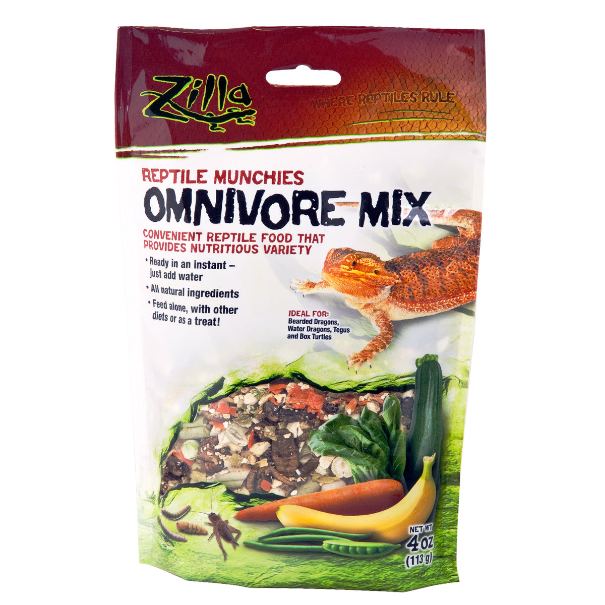 Zilla Reptile Munchies Omnivore Mix - 4 oz