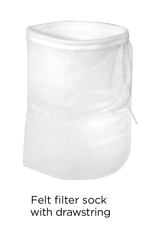 Simplicity 200 Micron Filter Sock with Drawstring - 7 inch x 16 inch