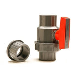 PVC Single Union 1 Inch Ball Valve FPT with Slip and Threaded Fittings Grey