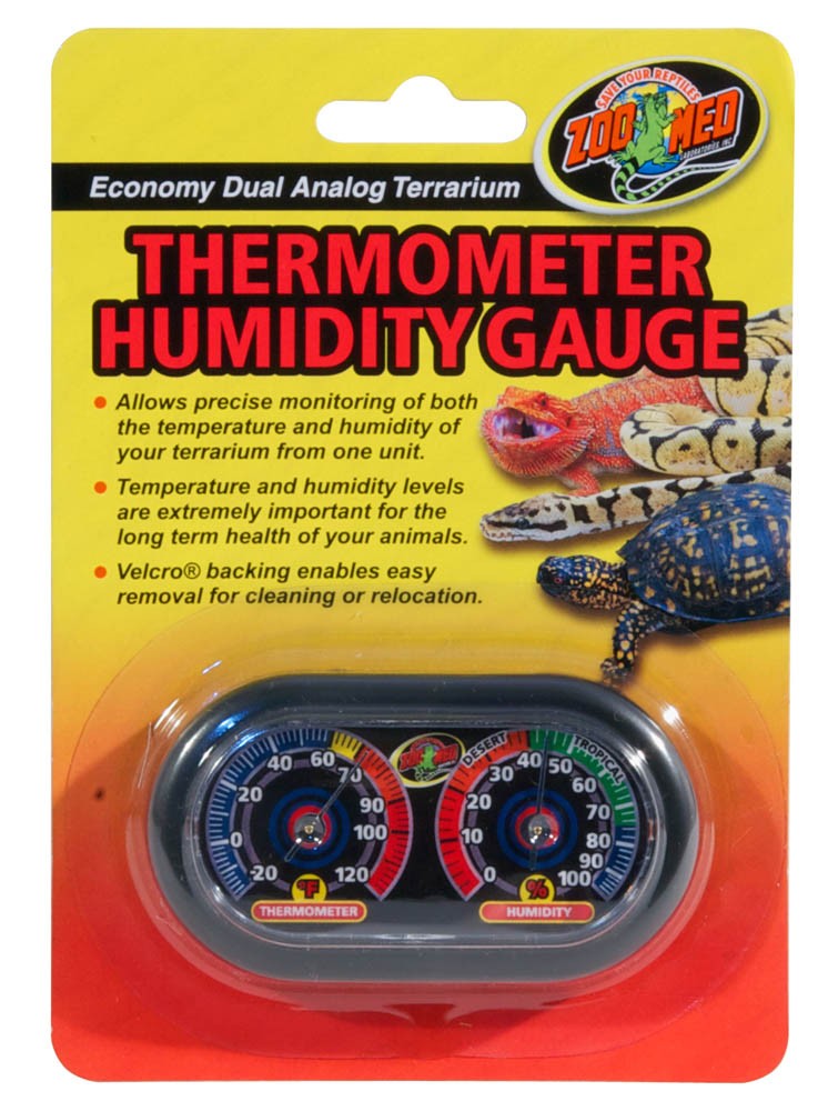 Zoo Med Dual Analog Terrarium Thermometer and Humidity Gauge