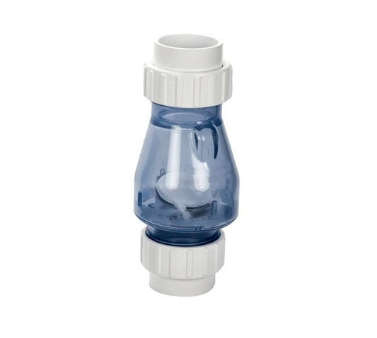 PVC True Union Flapper Check Valve Slip x Slip - 2 Inch Clear