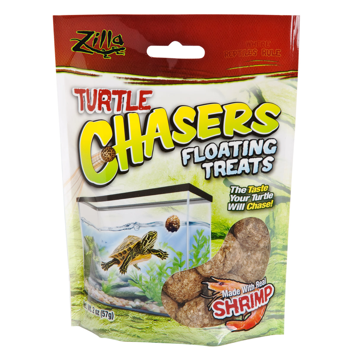 Zilla Turtle Chasers Floating Treats made with Real Shrimp - 2 oz
