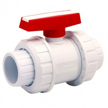 PVC True Union Ball Valve with Slip and Threaded Fittings White - 1-1-2 Inch